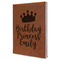 Birthday Princess Leather Sketchbook - Large - Double Sided - Angled View