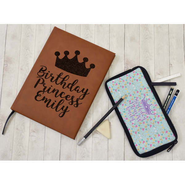Birthday Princess Leather Sketchbook - Small - Double Sided - In Context