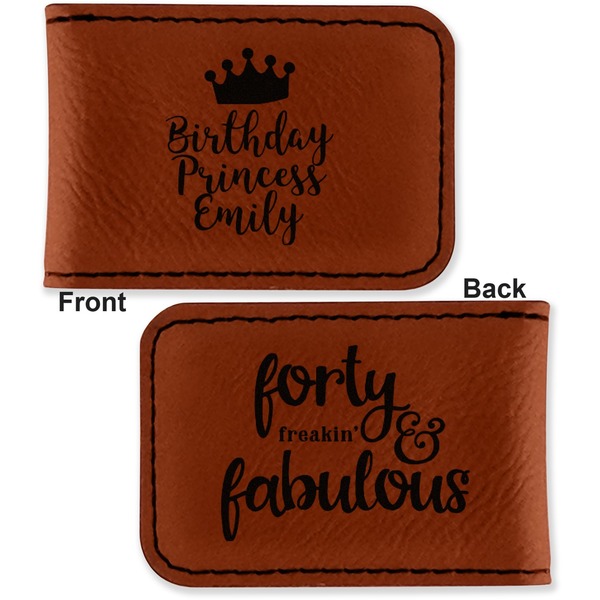 Birthday Quotes and Sayings Leatherette Magnetic Money Clip - Front and Back
