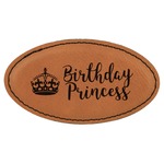 Birthday Princess Leatherette Oval Name Badge with Magnet (Personalized)