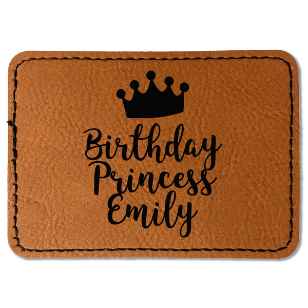 Custom Birthday Princess Faux Leather Iron On Patch - Rectangle (Personalized)