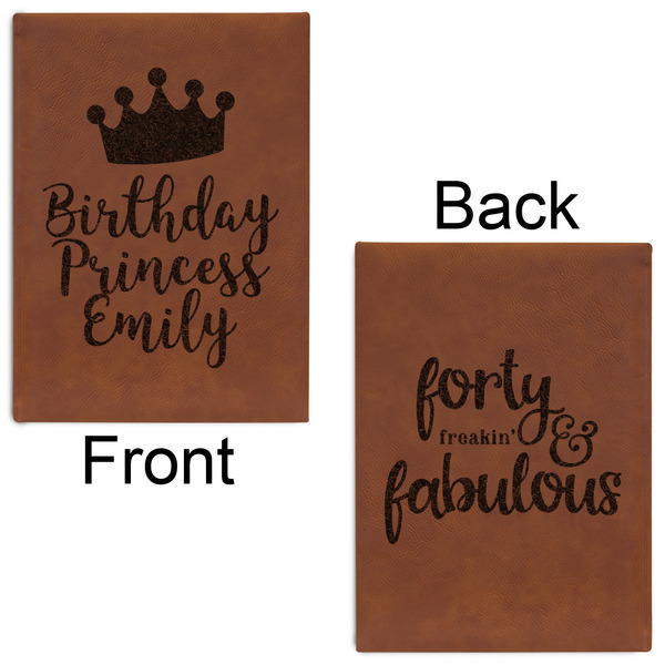 Birthday Princess Leatherette Sketchbooks - Large - Double Sided - Front & Back View
