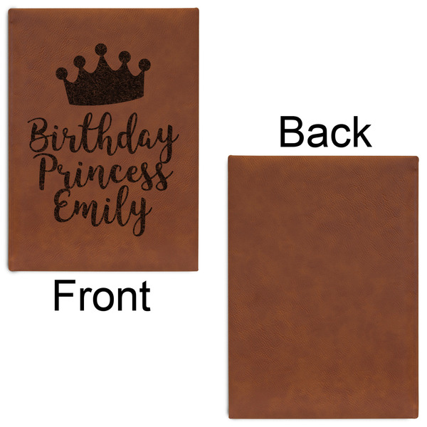 Birthday Princess Leatherette Sketchbooks - Large - Single Sided - Front & Back View