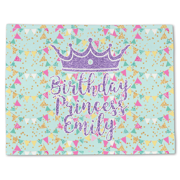 Custom Birthday Princess Single-Sided Linen Placemat - Single w/ Name or Text
