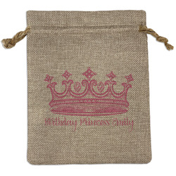 Birthday Princess Medium Burlap Gift Bag - Front (Personalized)