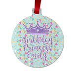 Birthday Princess Metal Ball Ornament - Double Sided w/ Name or Text