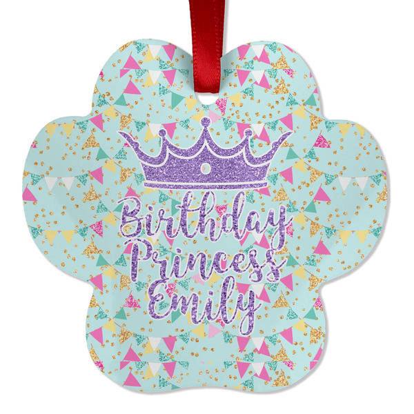 Birthday Princess Metal Paw Ornament - Front