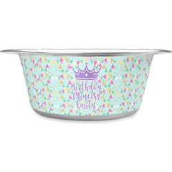 Birthday Princess Stainless Steel Dog Bowl - Medium (Personalized)
