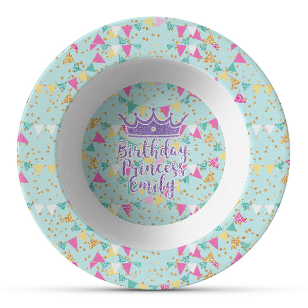 Custom Birthday Princess Plastic Bowl - Microwave Safe - Composite Polymer (Personalized)