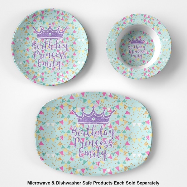 Birthday Princess Microwave & Dishwasher Safe CP Plastic Dishware - Group