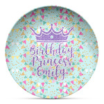 Birthday Princess Microwave Safe Plastic Plate - Composite Polymer (Personalized)