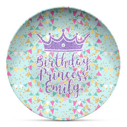 Birthday Princess Microwave Safe Plastic Plate - Composite Polymer (Personalized)