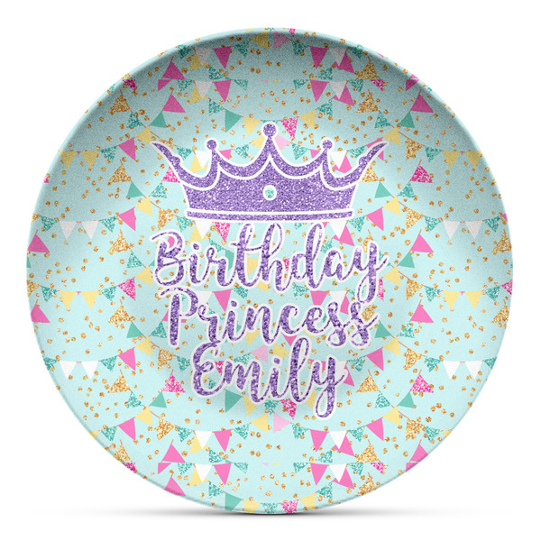 Custom Birthday Princess Microwave Safe Plastic Plate - Composite Polymer (Personalized)