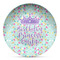 Birthday Princess Microwave Safe Plastic Plate - Composite Polymer (Personalized)