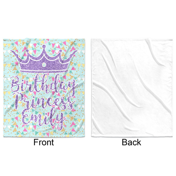 Birthday Princess Minky Blanket - 50"x60" - Single Sided - Front & Back