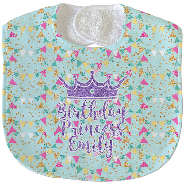 Custom Birthday Princess Velour Baby Bib w/ Name or Text