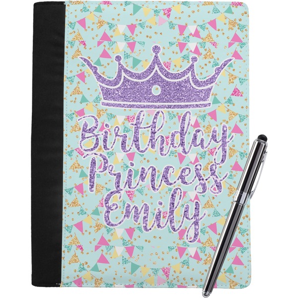 Custom Birthday Princess Notebook Padfolio - Large w/ Name or Text