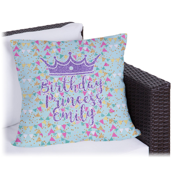 Custom Birthday Princess Outdoor Pillow - 18" (Personalized)