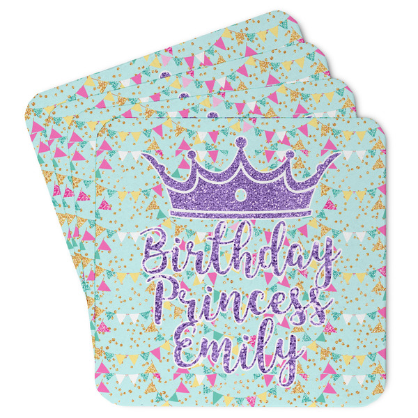 Custom Birthday Princess Paper Coasters w/ Name or Text