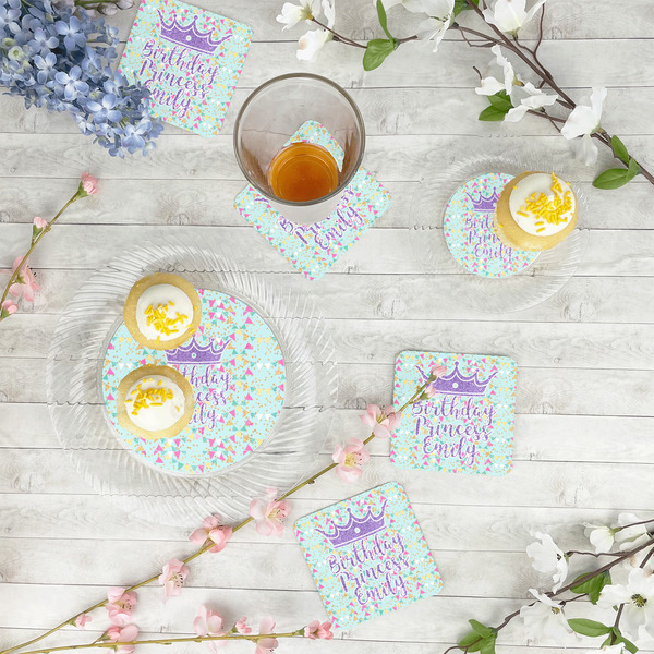 Birthday Princess Paper Coasters - In Context