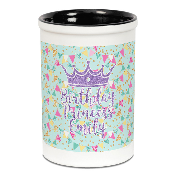 Custom Birthday Princess Ceramic Pencil Holders - Black