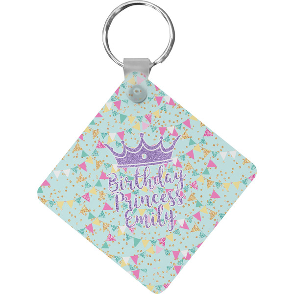 Custom Birthday Princess Diamond Plastic Keychain w/ Name or Text