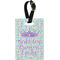 Birthday Princess Plastic Luggage Tag - Rectangular w/ Name or Text