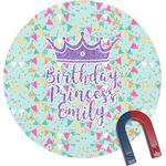 Birthday Princess Round Fridge Magnet (Personalized)