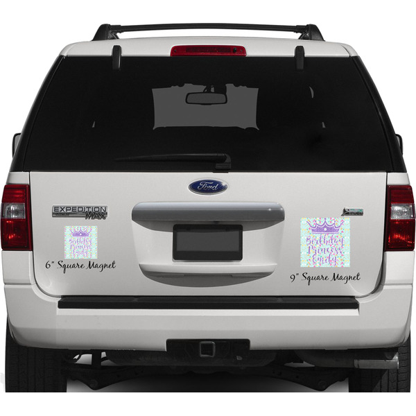 Birthday Princess Personalized Square Car Magnets on Ford Explorer