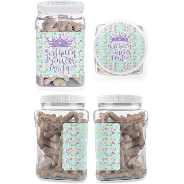 Birthday Princess Pet Treat Jar - Multiple Angles