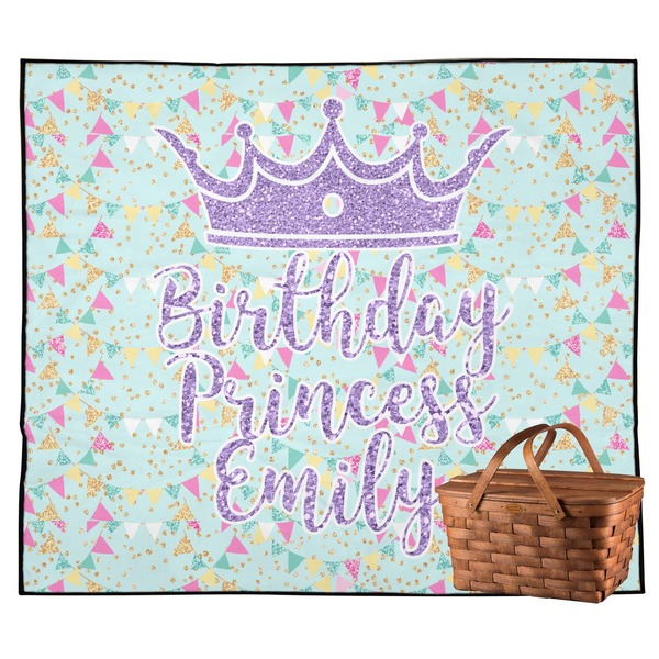 Custom Birthday Princess Outdoor Picnic Blanket (Personalized)