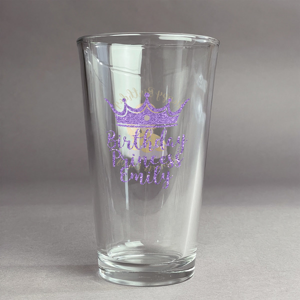 Custom Birthday Princess Pint Glass - Full Color Logo (Personalized)