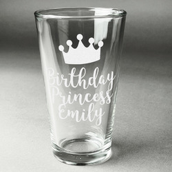 Birthday Princess Pint Glass - Engraved (Personalized)