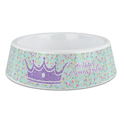 Birthday Princess Plastic Dog Bowl - Large (Personalized)