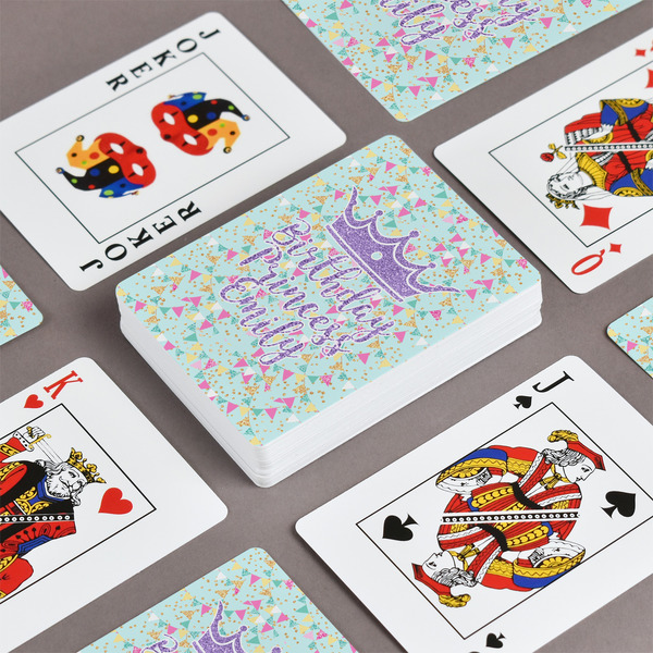 Birthday Princess Playing Cards - Front & Back View