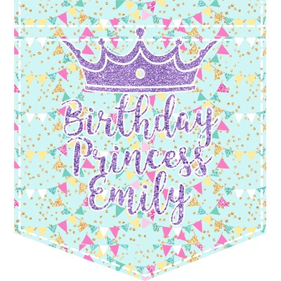 Birthday Princess Iron On Faux Pocket (Personalized)