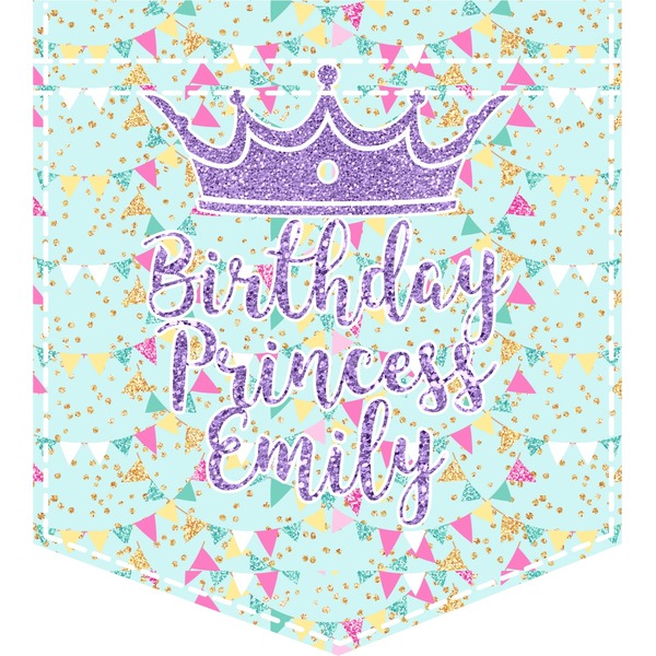 Custom Birthday Princess Iron On Faux Pocket (Personalized)