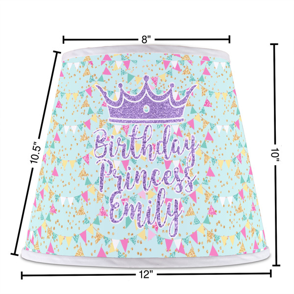 Birthday Princess Poly Film Empire Lampshade - Dimensions