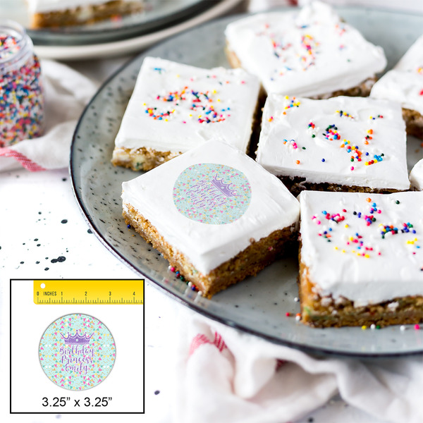 Birthday Princess Printed Icing Circle - Large - In Context
