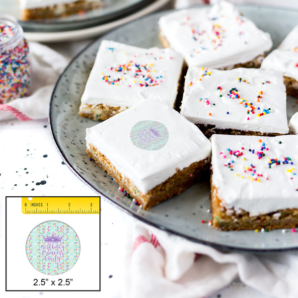 Birthday Princess Printed Icing Circle - Medium - In Context