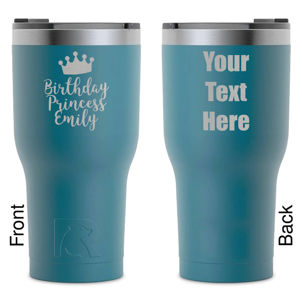 Custom Birthday Princess RTIC Tumbler - Dark Teal - Laser Engraved - Double-Sided (Personalized)