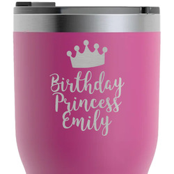 Birthday Princess RTIC Tumbler - Magenta - Laser Engraved - Double-Sided (Personalized)