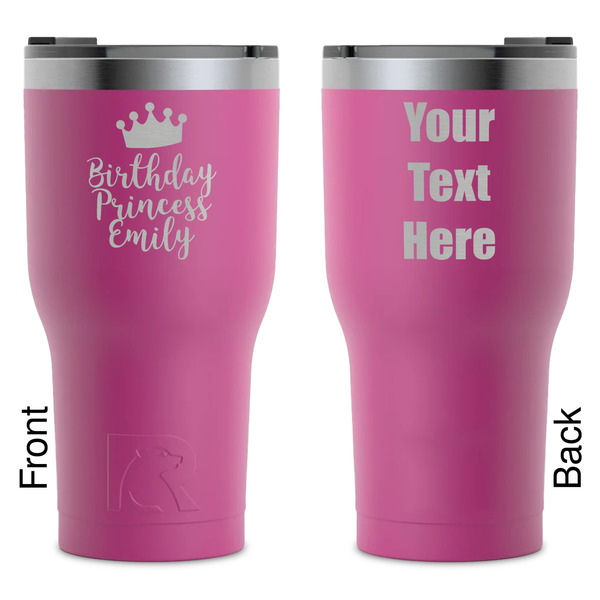 Custom Birthday Princess RTIC Tumbler - Magenta - Laser Engraved - Double-Sided (Personalized)