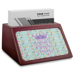 Birthday Princess Red Mahogany Business Card Holder (Personalized)