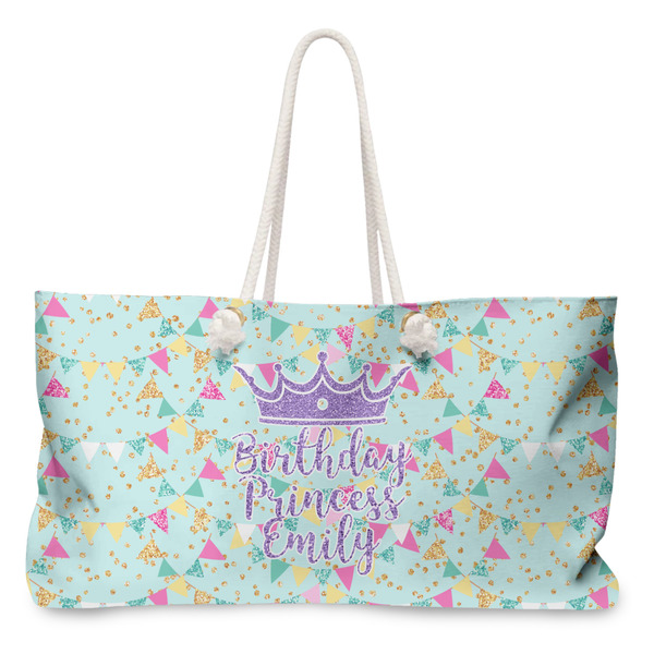 Custom Birthday Princess Large Tote Bag with Rope Handles (Personalized)