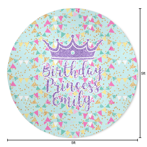 Birthday Princess Round Area Rug - Size