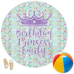 Birthday Princess Round Beach Towel (Personalized)
