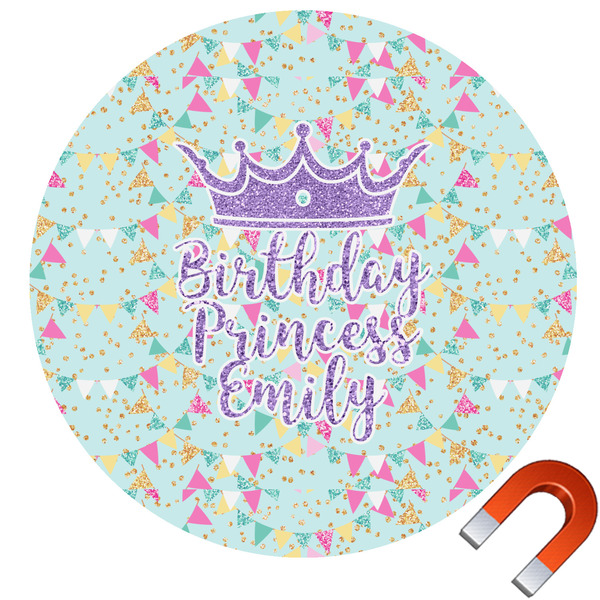 Custom Birthday Princess Round Car Magnet - 10" (Personalized)