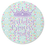 Birthday Princess Round Rubber Backed Coaster (Personalized)