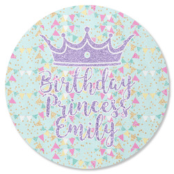 Birthday Princess Round Rubber Backed Coaster (Personalized)